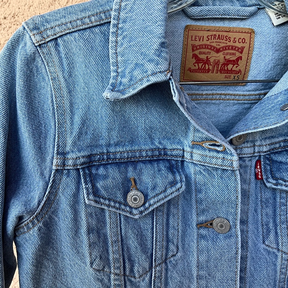 Levi's Women’s Jeanie Original Trucker Jean Jacket XS faded blue rigid cotton - Picture 6 of 11